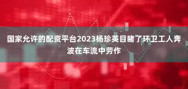 国家允许的配资平台2023杨珍英目睹了环卫工人奔波在车流中劳作